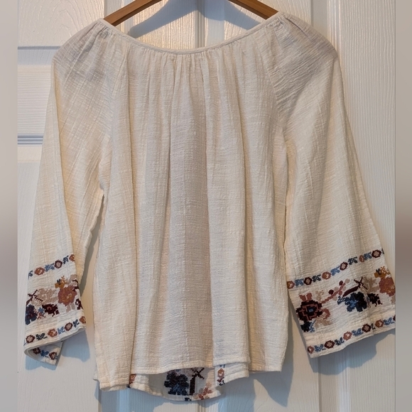 Love Sam Vintage Embroidery Peasant Top Medium - Picture 7 of 10